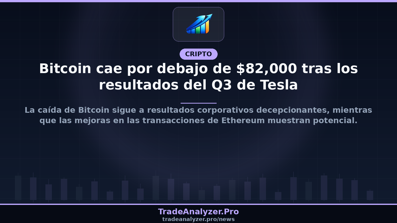 Bitcoin cae por debajo de $82,000 tras los resultados del Q3 de Tesla