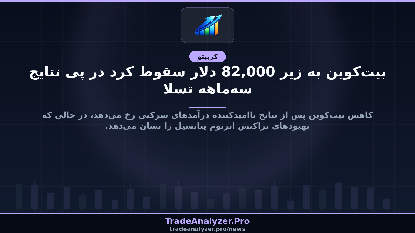 بیتکوین به زیر 82,000 دلار سقوط کرد در پی نتایج سهماهه تسلا