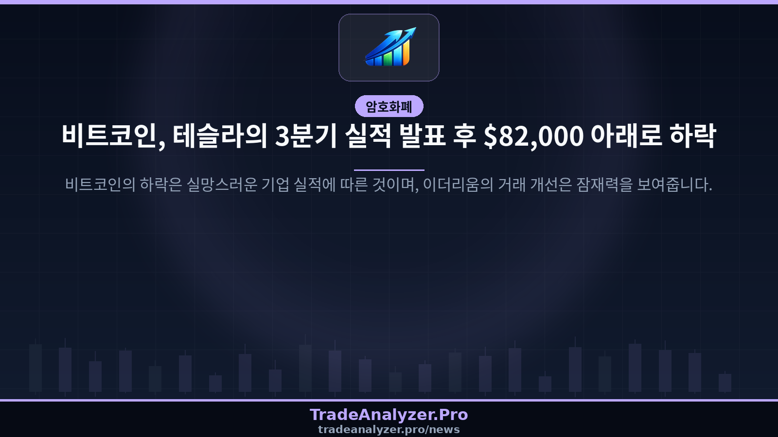 비트코인, 테슬라의 3분기 실적 발표 후 $82,000 아래로 하락