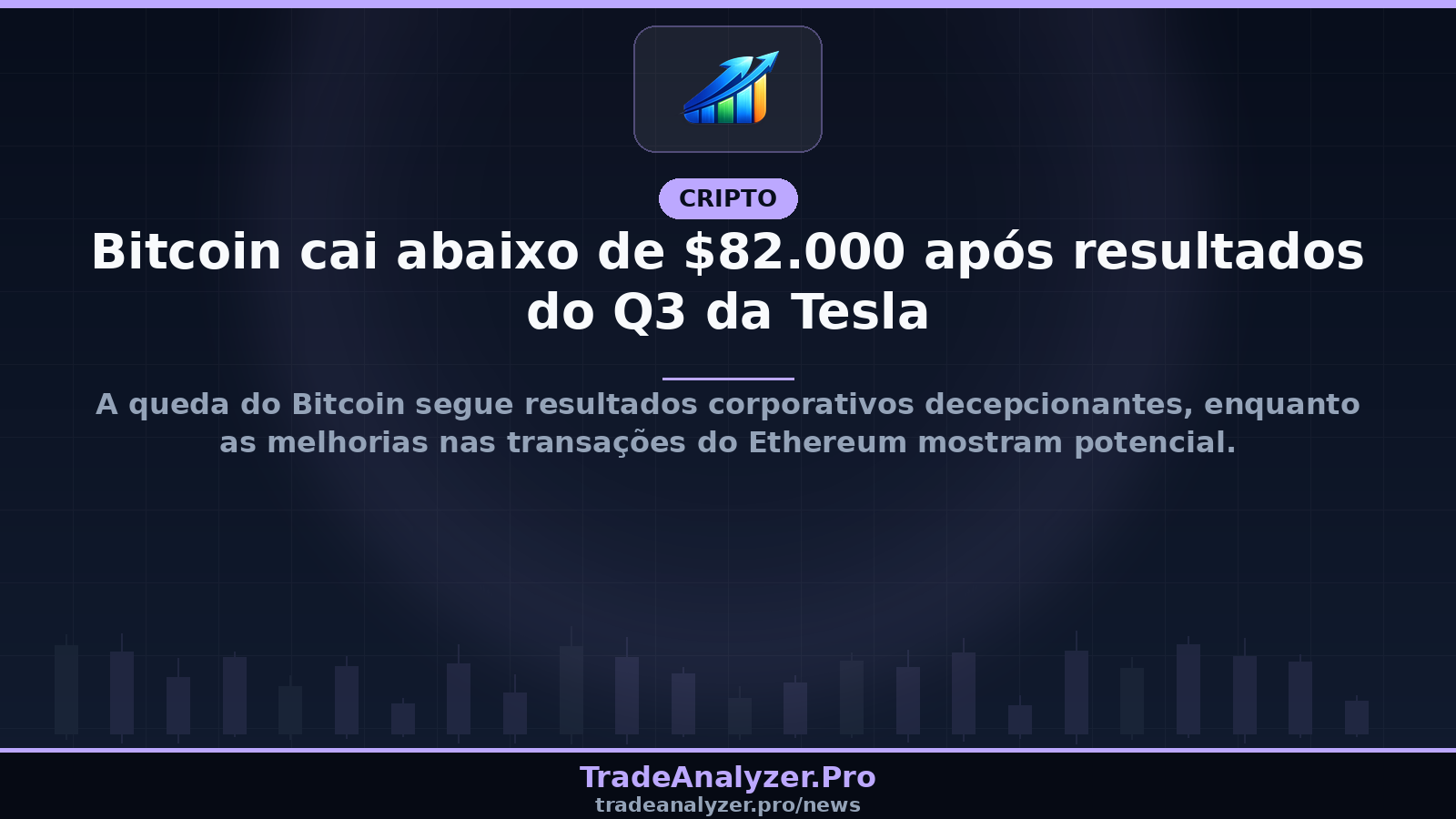 Bitcoin cai abaixo de $82.000 após resultados do Q3 da Tesla